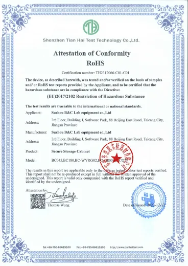 RoHS certificate
